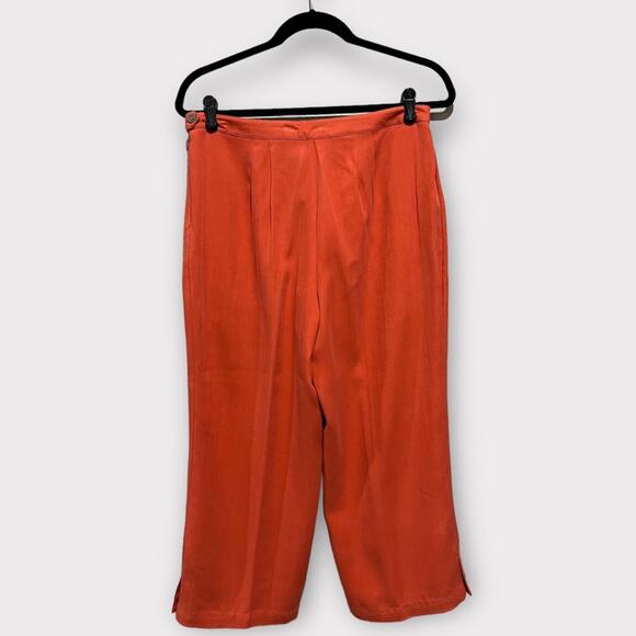 Tommy Bahama NWT Jamaican Jammer cropped Wide Leg Silk Pant sz 8 Red Earth - Picture 2 of 13